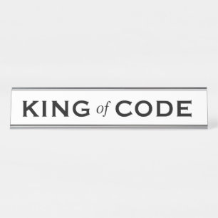 King of Code Funny Gift Computer Programmer Schreibtischnamensplakette