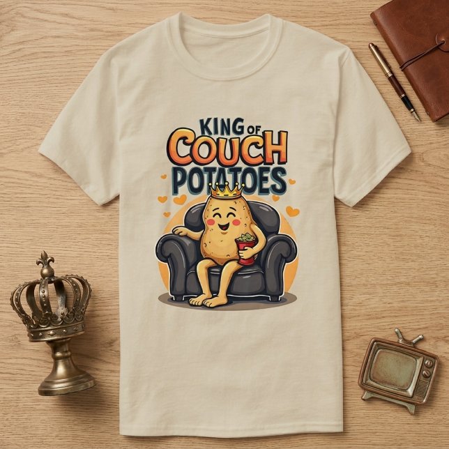 King of Couch Potato - Funny Lazy Potato T-Shirt (Von Creator hochgeladen)