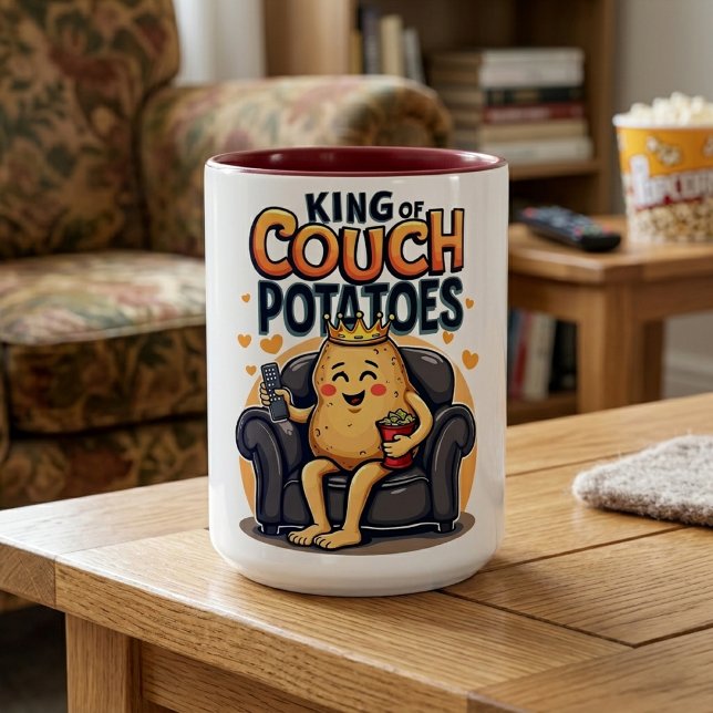 King of Couch Potato - Funny Lazy Potato Tasse (Von Creator hochgeladen)