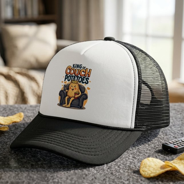 King of Couch Potato - Funny Lazy Potato Truckerkappe (Von Creator hochgeladen)