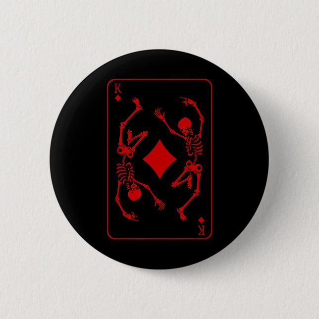 King of Diamonds Costume Skeleton Halloween Play C Button (Vorderseite)