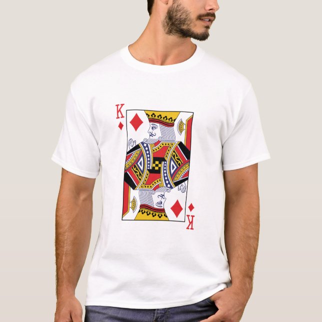 King of Diamonds Poker Casino Spielkarte T-Shirt (Vorderseite)