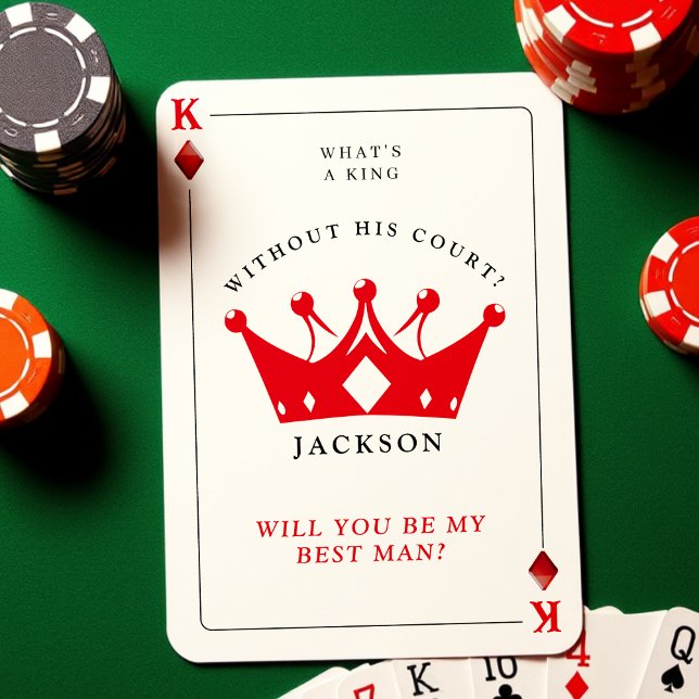 King of Diamonds Poker Trauzeuge Vorschlagskarte RSVP Karte (King of Diamonds Poker Best Man Proposal Card
)