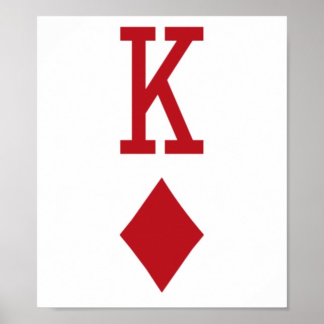 King of Diamonds Red Playing Card Poster (Vorne)