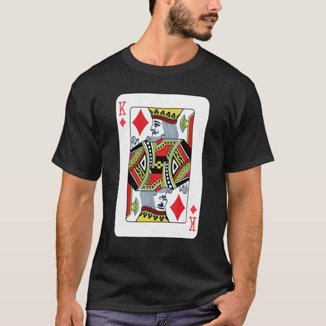 King of Diamonds spielend Poker T-Shirt (Vorderseite)