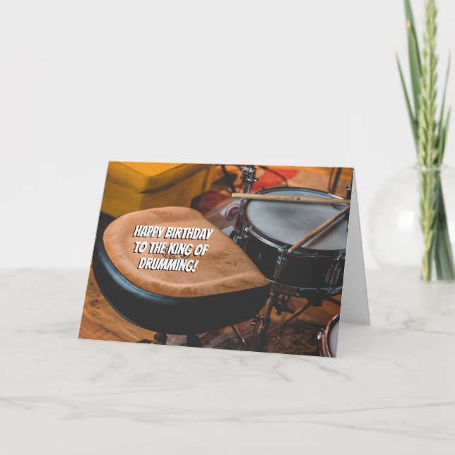 King of Drumming Drummer Fun Geburtstag Karte (Vorderseite)