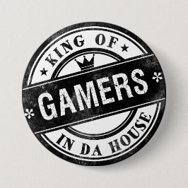 King of Gamers Funny Button für Nerd und Geeks