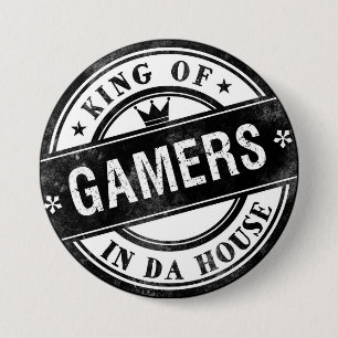 King of Gamers Funny Button für Nerd und Geeks