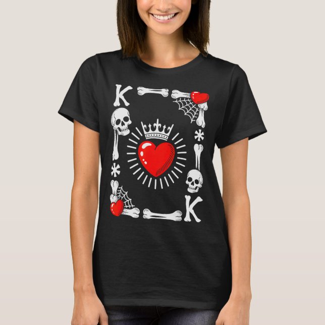 King Of Hearts Card Costume Funny Halloween King O T-Shirt (Vorderseite)
