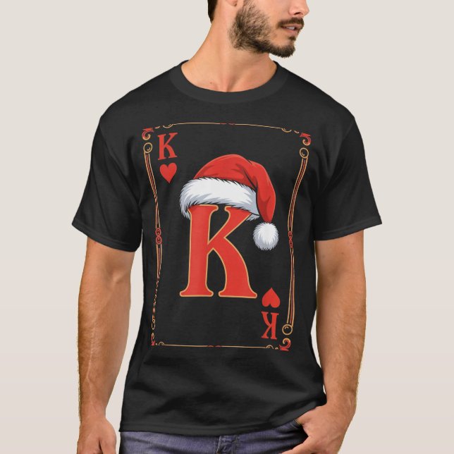 King Of Hearts Christmas Costume Playing Cards Kin T-Shirt (Vorderseite)