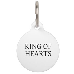 King of Hearts Custom Black Dog ID Round Pet Tag Haustiermarke