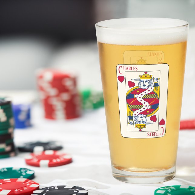 King of Hearts Individuelle Name Kartenglas spiele Glas (Von Creator hochgeladen)