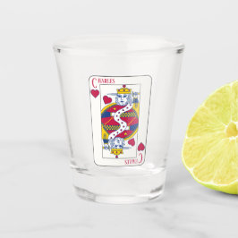 King of Hearts Individuelle Name Spielkarte Schnapsglas