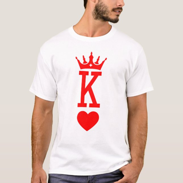 King of Hearts King Queen Couple Halloween Kostüm T-Shirt (Vorderseite)
