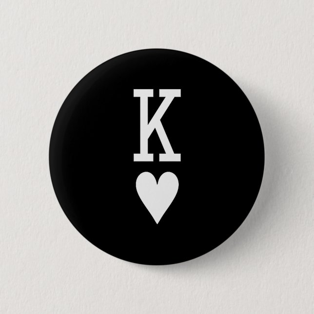 King Of Hearts Queen Of Hearts Couples Matching Me Button (Vorderseite)