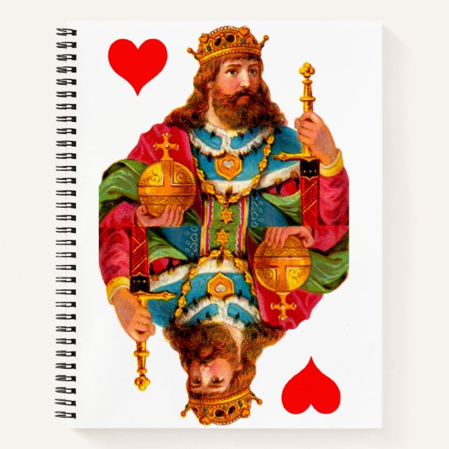 King of Hearts Queen of Hearts Notebook Notizbuch (Vorderseite)