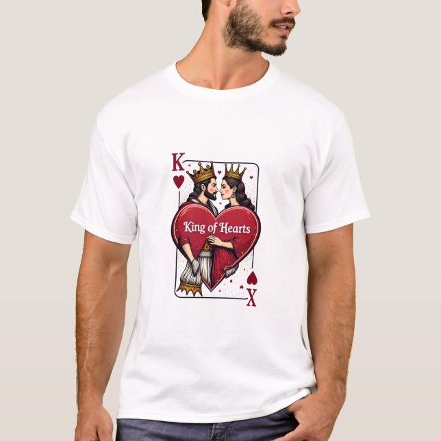 King of Hearts - Royal Liebe Design T-Shirt (Vorderseite)