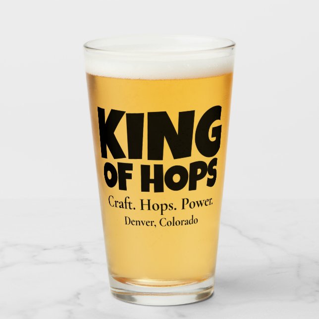 King of Hops - Kunsthops Power Custom Glas (Vorne (Gefüllt))