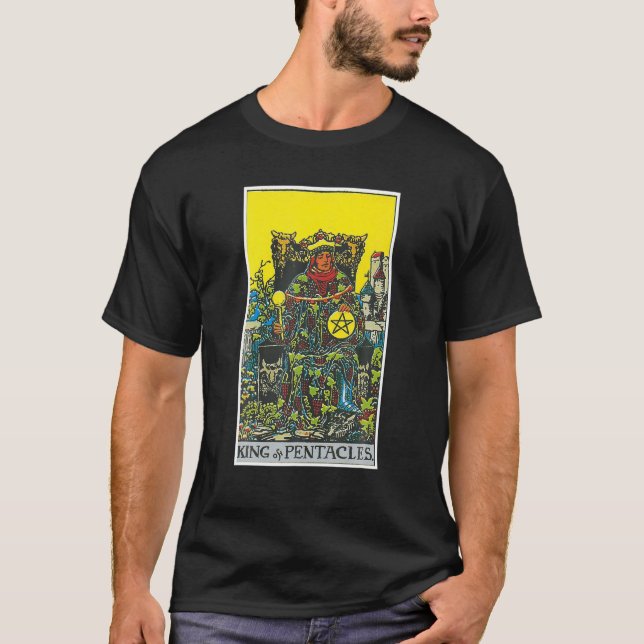 King of Pentagramms Tarot Card okkultistische Über T-Shirt (Vorderseite)