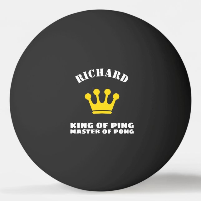 King of Ping Master of Pong Tischtennisball (Vorderseite)