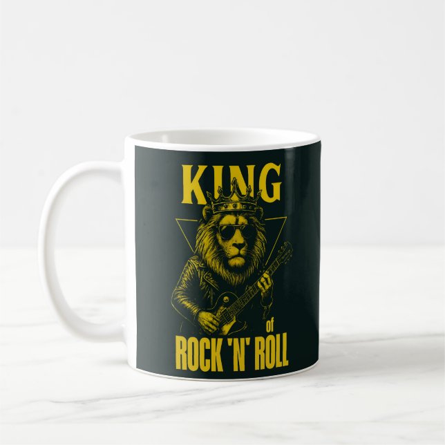King of Rock N Roll Lion Guitar Player Kaffeetasse (Links)