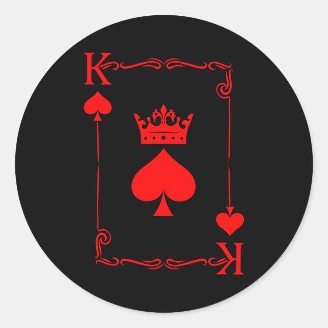 King Of Spade Game Black History Playing Card Men  Runder Aufkleber (Vorderseite)