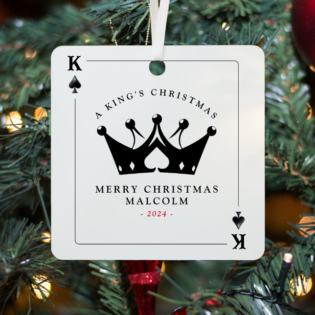 King of Spades Casino Poker Ornament Aus Metall (King of Spades Casino Poker Card Christmas Metal Ornament
)