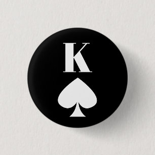 King of Spades - Playing Card Symbol Classic Round Button
