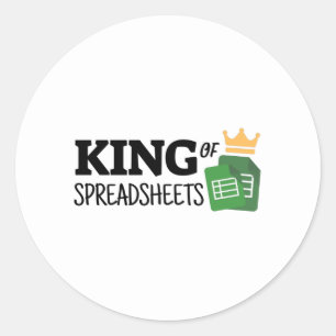 King of Spreadsheets Klassischer Rundaufkleber Runder Aufkleber