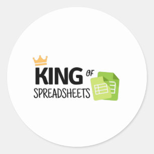 King of Spreadsheets Klassischer Rundaufkleber Runder Aufkleber