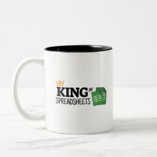 King of Spreadsheets Zwei-Tone-Kaffee-Tasse Zweifarbige Tasse