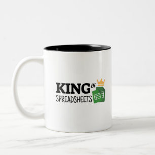 King of Spreadsheets Zwei-Tone-Kaffee-Tasse Zweifarbige Tasse