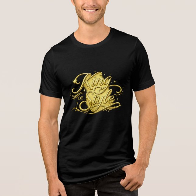 King of Style Luxury Gold Men's T-Shirt Tri-Blend Shirt (Vorderseite)