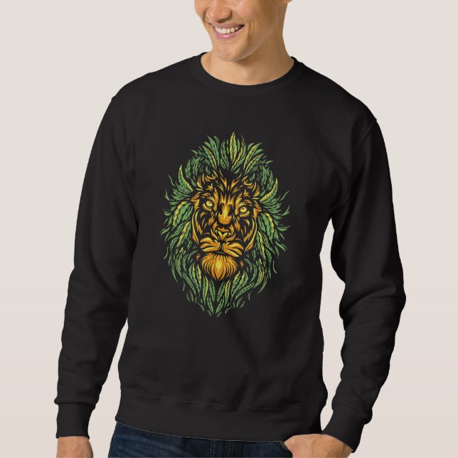 King of the Animals Lion Colourful Plant for Lions Sweatshirt (Vorderseite)