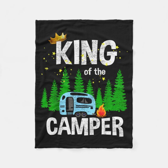 King Of The Camper Camping Travel Trailer Road Tra Fleecedecke (Vorderseite)