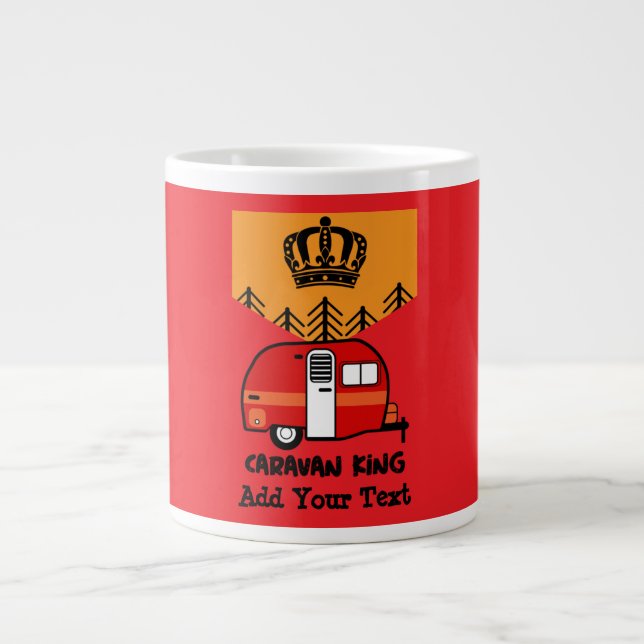 King of the Camper - Funny Camping RV Kaffee Mu Jumbo-Tasse (Vorderseite)