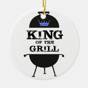 King of the Grill, Black Blue Crown Keramik Ornament