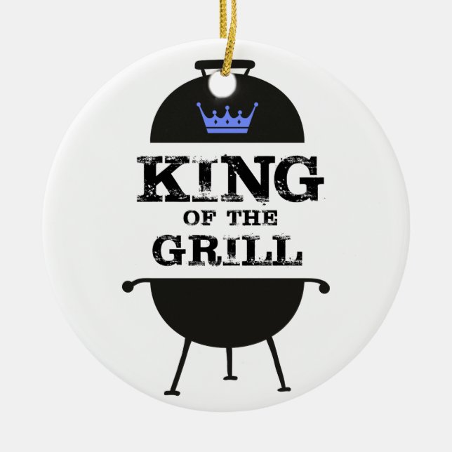 King of the Grill, Black Blue Crown Keramik Ornament (Vorne)