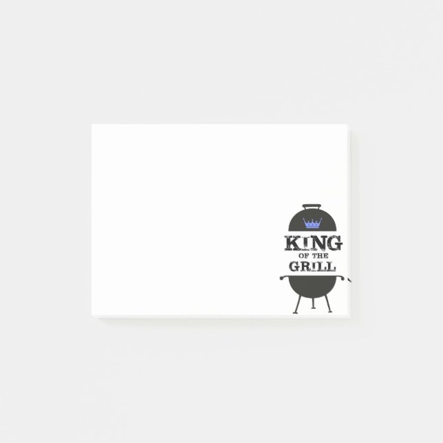 King of the Grill, Black Blue Crown Post-it Klebezettel (Vorderseite)