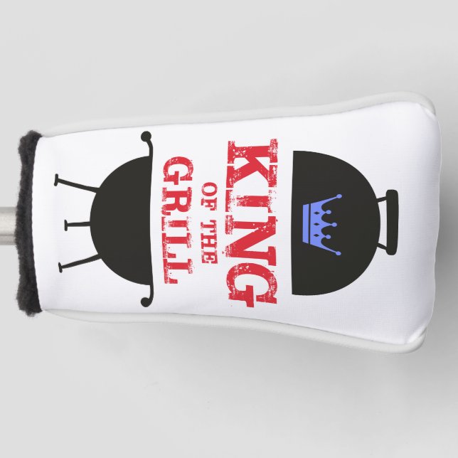 King of the Grill, blau-kronenrot Golf Headcover (Vorderseite)