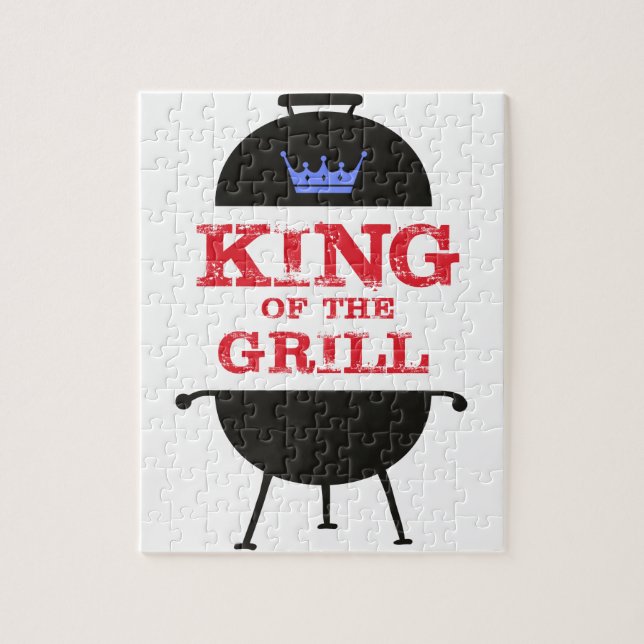 King of the Grill, blau-kronenrot Puzzle (Vertikal)