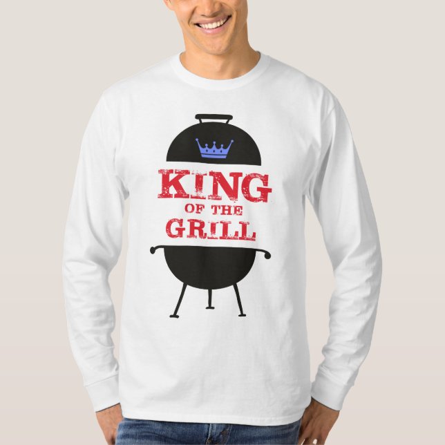 King of the Grill, blau-kronenrot T-Shirt (Vorderseite)
