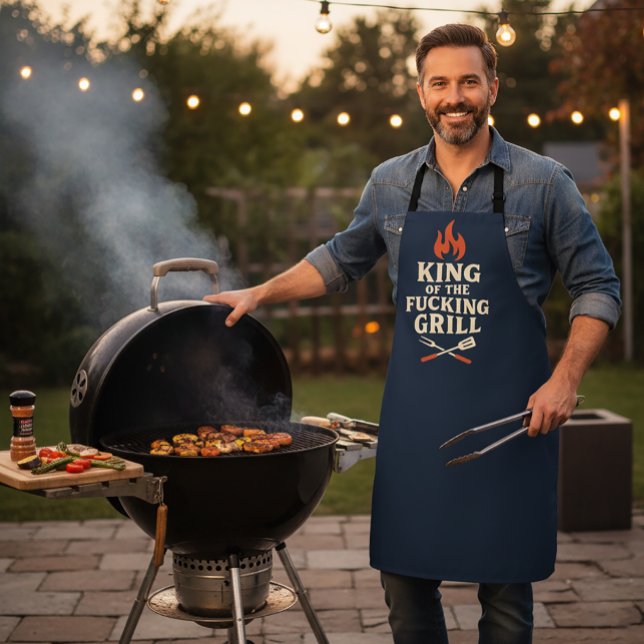 King of the Grill Funny BBQ Apron for Men Schürze (Von Creator hochgeladen)
