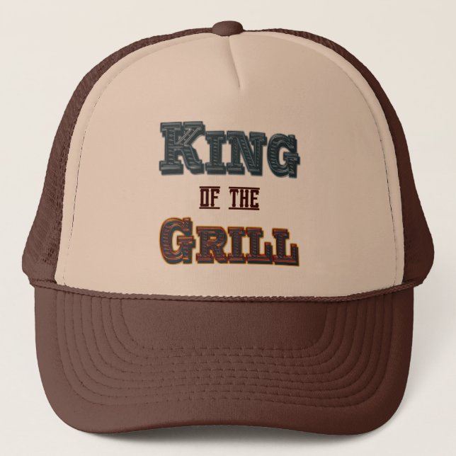 King of the Grill GRILLEN Cooking Slogan Hat Truckerkappe (Vorderseite)