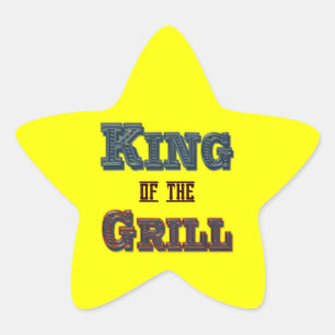 King of the Grill GRILLEN Cooking Slogan Stern-Aufkleber