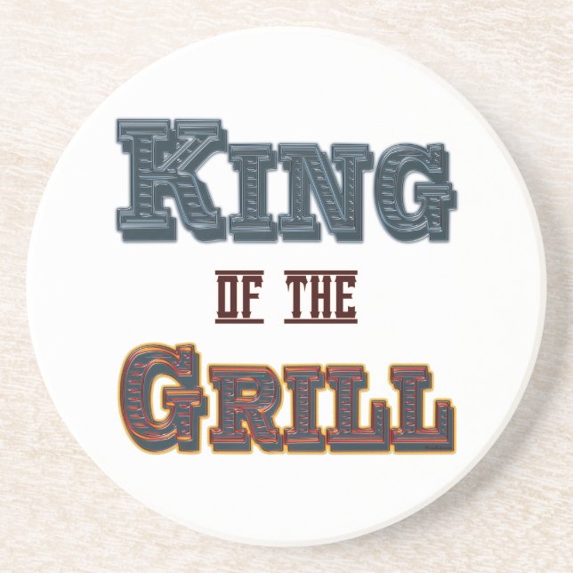King of the Grill GRILLEN Sprichwort Untersetzer (Vorne)