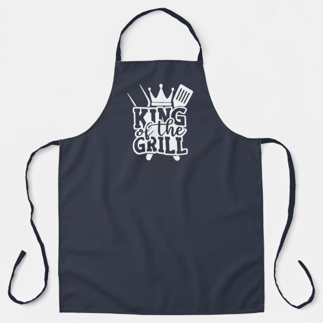 King of the Grill GRILLEN Zitat Navy Blue Schürze (Vorderseite)