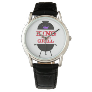 King of the Grill, Lila schwarze Krone, rot Armbanduhr