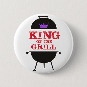 King of the Grill, Lila schwarze Krone, rot Button