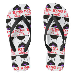 King of the Grill, Lila schwarze Krone, rot Flip Flops